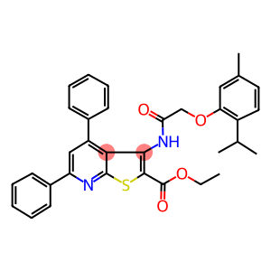 ethyl 3-{[(2-isopropyl-5-methylphenoxy)acetyl]amino}-4,6-diphenylthieno[2,3-b]pyridine-2-carboxylate