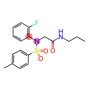 2-{2-fluoro[(4-methylphenyl)sulfonyl]anilino}-N-propylacetamide
