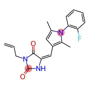 3-allyl-5-{[1-(2-fluorophenyl)-2,5-dimethyl-1H-pyrrol-3-yl]methylene}-2,4-imidazolidinedione