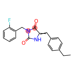 (5E)-5-(4-ethylbenzylidene)-3-(2-fluorobenzyl)imidazolidine-2,4-dione