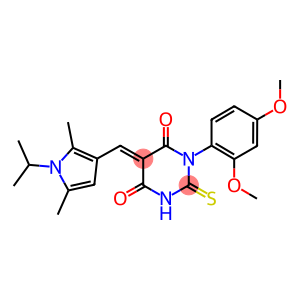 1-(2,4-dimethoxyphenyl)-5-[(1-isopropyl-2,5-dimethyl-1H-pyrrol-3-yl)methylene]-2-thioxodihydro-4,6(1H,5H)-pyrimidinedione