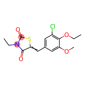 (5E)-5-(3-chloro-4-ethoxy-5-methoxybenzylidene)-3-ethyl-1,3-thiazolidine-2,4-dione