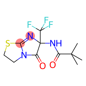 2,2-dimethyl-N-[5-oxo-6-(trifluoromethyl)-2,3,5,6-tetrahydroimidazo[2,1-b][1,3]thiazol-6-yl]propanamide