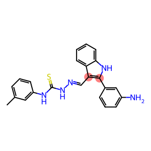2-(m-aminophenyl)-3-indolecarboxaldehyde, 4-(m-tolyl)-3-thiosemicarbazone