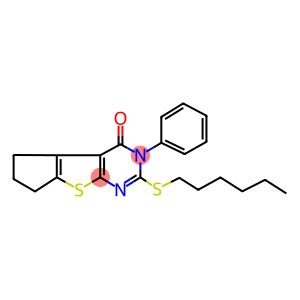 2-(hexylsulfanyl)-3-phenyl-3,5,6,7-tetrahydro-4H-cyclopenta[4,5]thieno[2,3-d]pyrimidin-4-one