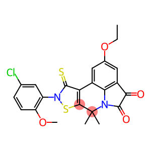 7H-Isothiazolo[5,4-c]pyrrolo[3,2,1-ij]quinoline-4,5-dione, 9-(5-chloro-2-methoxyphenyl)-2-ethoxy-9,10-dihydro-7,7-dimethyl-10-thioxo-