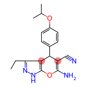 6-amino-3-ethyl-4-(4-isopropoxyphenyl)-1,4-dihydropyrano[2,3-c]pyrazole-5-carbonitrile