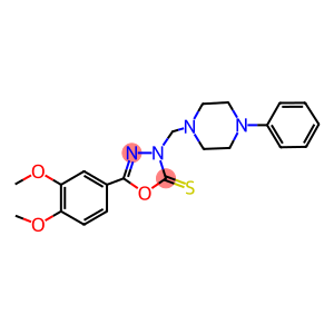 5-(3,4-dimethoxyphenyl)-3-[(4-phenyl-1-piperazinyl)methyl]-1,3,4-oxadiazole-2(3H)-thione