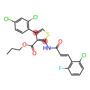 propyl 2-{[3-(2-chloro-6-fluorophenyl)acryloyl]amino}-4-(2,4-dichlorophenyl)-3-thiophenecarboxylate