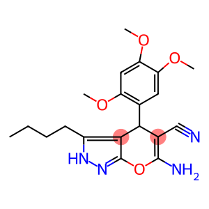 6-amino-3-butyl-4-(2,4,5-trimethoxyphenyl)-2,4-dihydropyrano[2,3-c]pyrazole-5-carbonitrile