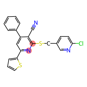 2-{[(6-chloro-3-pyridinyl)methyl]sulfanyl}-4-phenyl-6-(2-thienyl)nicotinonitrile