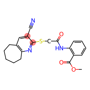 methyl 2-({[(3-cyano-6,7,8,9-tetrahydro-5H-cyclohepta[b]pyridin-2-yl)sulfanyl]acetyl}amino)benzoate