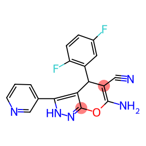 6-amino-4-(2,5-difluorophenyl)-3-(3-pyridinyl)-2,4-dihydropyrano[2,3-c]pyrazole-5-carbonitrile