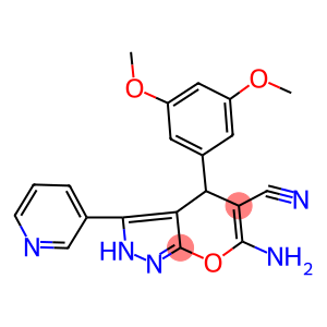 6-amino-4-(3,5-dimethoxyphenyl)-3-(3-pyridinyl)-2,4-dihydropyrano[2,3-c]pyrazole-5-carbonitrile