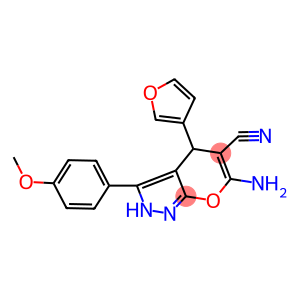 6-amino-4-(3-furyl)-3-(4-methoxyphenyl)-2,4-dihydropyrano[2,3-c]pyrazole-5-carbonitrile