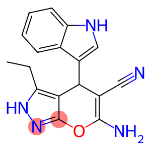 6-amino-3-ethyl-4-(1H-indol-3-yl)-2,4-dihydropyrano[2,3-c]pyrazole-5-carbonitrile