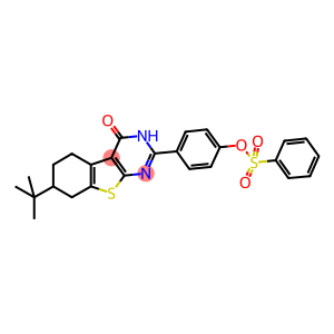 4-(7-tert-butyl-4-oxo-3,4,5,6,7,8-hexahydro[1]benzothieno[2,3-d]pyrimidin-2-yl)phenyl benzenesulfonate