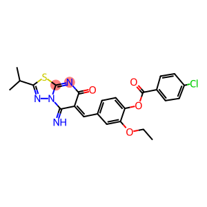 2-ethoxy-4-[(5-imino-2-isopropyl-7-oxo-5h-[1,3,4]thiadiazolo[3,2-a]pyrimidin-6(7h)-ylidene)methyl]phenyl 4-chlorobenzoate