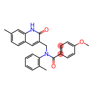 N-[(2-hydroxy-7-methyl-3-quinolinyl)methyl]-4-methoxy-N-(2-methylphenyl)benzamide