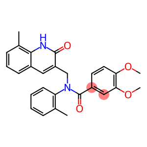 N-[(2-hydroxy-8-methyl-3-quinolinyl)methyl]-3,4-dimethoxy-N-(2-methylphenyl)benzamide