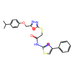 2-({5-[(4-isopropylphenoxy)methyl]-1,3,4-oxadiazol-2-yl}sulfanyl)-N-(4-phenyl-1,3-thiazol-2-yl)acetamide