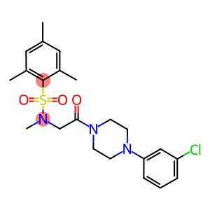 N-{2-[4-(3-chlorophenyl)-1-piperazinyl]-2-oxoethyl}-N,2,4,6-tetramethylbenzenesulfonamide