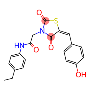 N-(4-ethylphenyl)-2-[5-(4-hydroxybenzylidene)-2,4-dioxo-1,3-thiazolidin-3-yl]acetamide