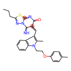 5-imino-6-({2-methyl-1-[2-(4-methylphenoxy)ethyl]-1H-indol-3-yl}methylene)-2-propyl-5,6-dihydro-7H-[1,3,4]thiadiazolo[3,2-a]pyrimidin-7-one