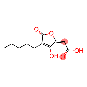 Acetic acid, (3-hydroxy-5-oxo-4-pentyl-2(5H)-furanylidene)-, (E)- (9CI)