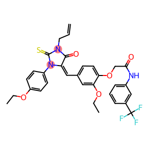 2-(4-{[1-allyl-3-(4-ethoxyphenyl)-5-oxo-2-thioxo-4-imidazolidinylidene]methyl}-2-ethoxyphenoxy)-N-[3-(trifluoromethyl)phenyl]acetamide