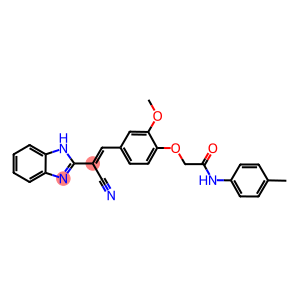 2-{4-[2-(1H-benzimidazol-2-yl)-2-cyanovinyl]-2-methoxyphenoxy}-N-(4-methylphenyl)acetamide