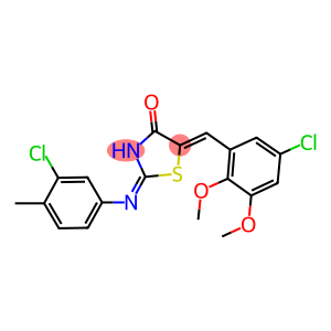 5-(5-chloro-2,3-dimethoxybenzylidene)-2-[(3-chloro-4-methylphenyl)imino]-1,3-thiazolidin-4-one