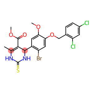 methyl 4-{2-bromo-4-[(2,4-dichlorobenzyl)oxy]-5-methoxyphenyl}-6-methyl-2-thioxo-1,2,3,4-tetrahydro-5-pyrimidinecarboxylate