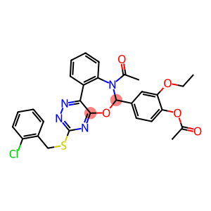 4-{7-acetyl-3-[(2-chlorobenzyl)sulfanyl]-6,7-dihydro[1,2,4]triazino[5,6-d][3,1]benzoxazepin-6-yl}-2-ethoxyphenyl acetate