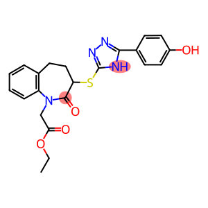 ethyl (3-{[5-(4-hydroxyphenyl)-4H-1,2,4-triazol-3-yl]sulfanyl}-2-oxo-2,3,4,5-tetrahydro-1H-1-benzazepin-1-yl)acetate