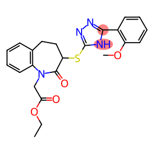 ethyl (3-{[5-(2-methoxyphenyl)-4H-1,2,4-triazol-3-yl]sulfanyl}-2-oxo-2,3,4,5-tetrahydro-1H-1-benzazepin-1-yl)acetate