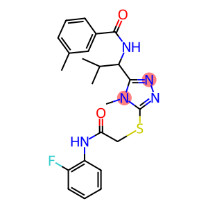 N-[1-(5-{[2-(2-fluoroanilino)-2-oxoethyl]sulfanyl}-4-methyl-4H-1,2,4-triazol-3-yl)-2-methylpropyl]-3-methylbenzamide