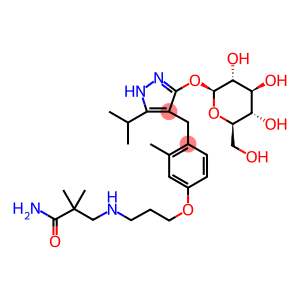 3 - ((3-(4 - ((5-异丙基-3 - (((2S,3R,4S,5S,6R)-3,4,5-三羟基-6-(羟甲基)四氢-2H-吡喃 2-基)氧基)-1H-吡唑-4-基)甲基)-3-甲基苯氧基)丙基)氨基)-2,2-二甲基丙酰胺