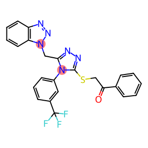 2-({5-(1H-1,2,3-benzotriazol-1-ylmethyl)-4-[3-(trifluoromethyl)phenyl]-4H-1,2,4-triazol-3-yl}sulfanyl)-1-phenylethanone