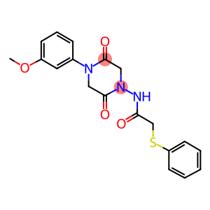 N-[4-(3-methoxyphenyl)-2,5-dioxo-1-piperazinyl]-2-(phenylsulfanyl)acetamide