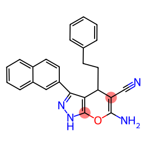 6-amino-3-(2-naphthyl)-4-(2-phenylethyl)-1,4-dihydropyrano[2,3-c]pyrazole-5-carbonitrile