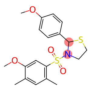 3-[(5-methoxy-2,4-dimethylphenyl)sulfonyl]-2-(4-methoxyphenyl)-1,3-thiazolidine
