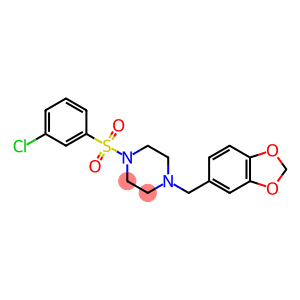 1-(1,3-benzodioxol-5-ylmethyl)-4-[(3-chlorophenyl)sulfonyl]piperazine