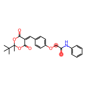 2-{4-[(2-tert-butyl-2-methyl-4,6-dioxo-1,3-dioxan-5-ylidene)methyl]phenoxy}-N-phenylacetamide