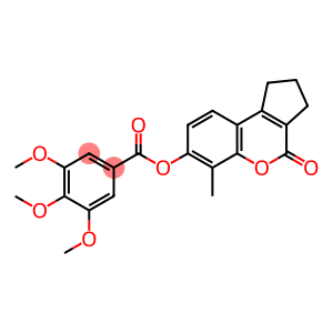 Benzoic acid, 3,4,5-trimethoxy-, 1,2,3,4-tetrahydro-6-methyl-4-oxocyclopenta[c][1]benzopyran-7-yl ester