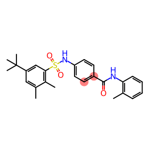 4-{[(5-tert-butyl-2,3-dimethylphenyl)sulfonyl]amino}-N-(2-methylphenyl)benzamide