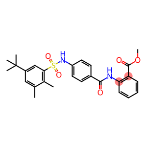 methyl 2-[(4-{[(5-tert-butyl-2,3-dimethylphenyl)sulfonyl]amino}benzoyl)amino]benzoate