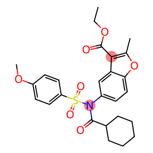 ethyl 5-{(cyclohexylcarbonyl)[(4-methoxyphenyl)sulfonyl]amino}-2-methyl-1-benzofuran-3-carboxylate