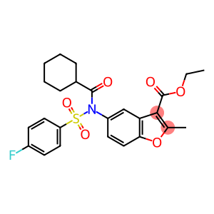 ethyl 5-{(cyclohexylcarbonyl)[(4-fluorophenyl)sulfonyl]amino}-2-methyl-1-benzofuran-3-carboxylate