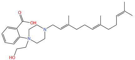 1-Piperazineethanol, 4-(3,7,11-trimethyl-2,6,10-dodecatrien-1-yl)-, 1-benzoate